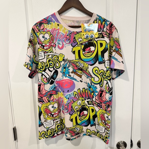 Sponge Bob Square Pants Men’s Large Unique Tee-Shirt- Size: Large - Picture 1 of 6